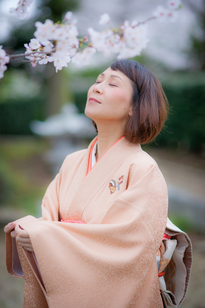 桜の下で