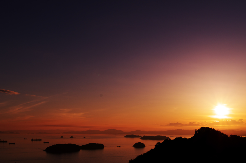 瀬戸内海の夕日