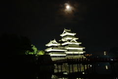 中秋の名月と松本城２