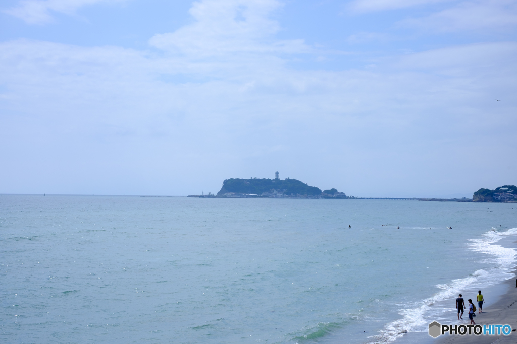 千里浜より