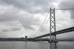 船上からの明石海峡大橋