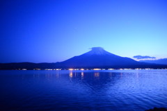 夕暮れの富士山