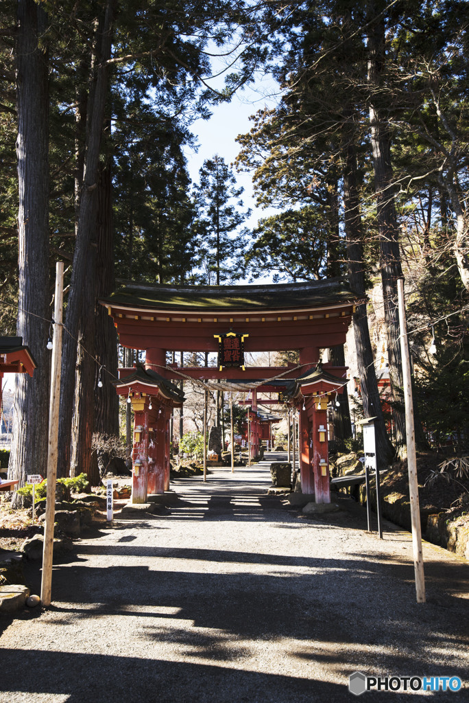 To get under the torii