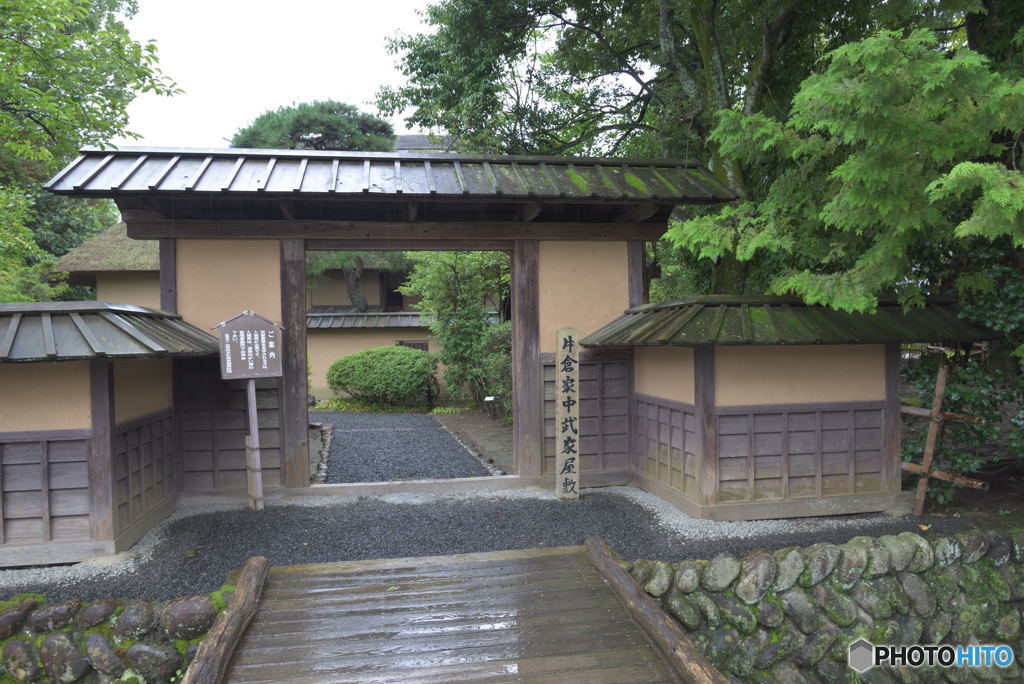 雨の歓迎を受けて。