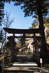 To get under the torii