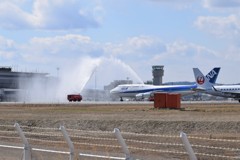 アーチシャワーのお出迎え