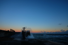 夕方の岬にて