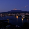 夕方の富士山と田子の浦