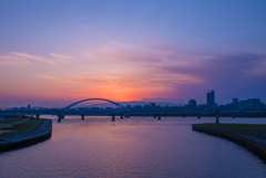 　淀川の夕