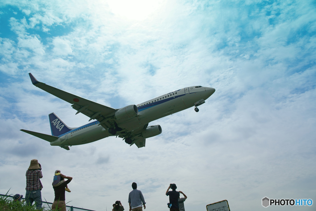 秋空と飛行機