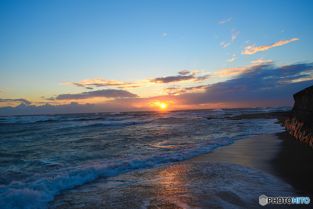 御前崎　夕日