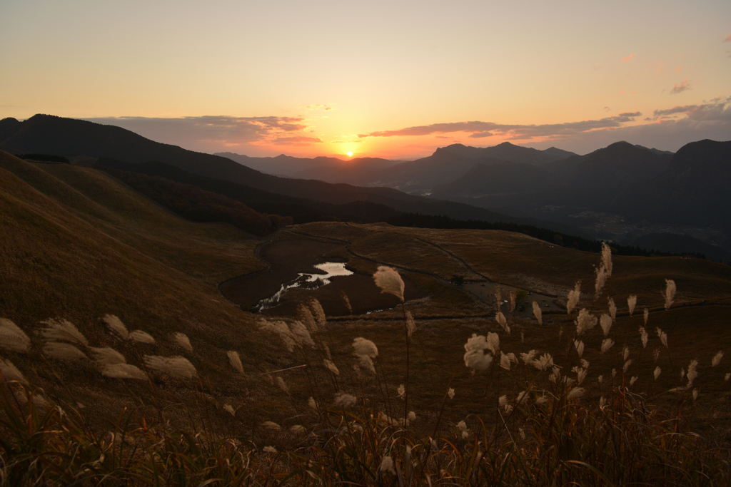 曽爾高原の夕日