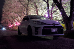 夜桜とGRヤリス