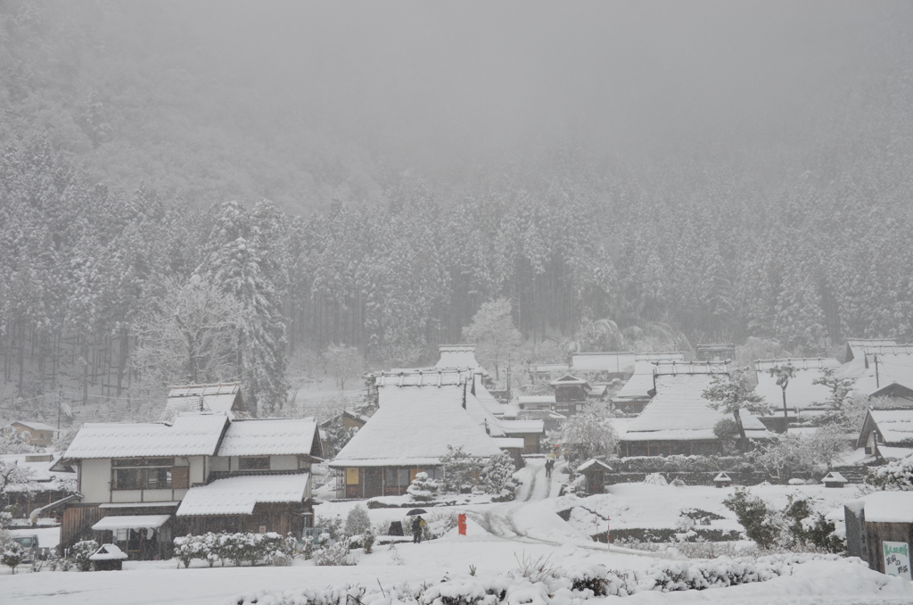 京都府　美山の郷　雪景色