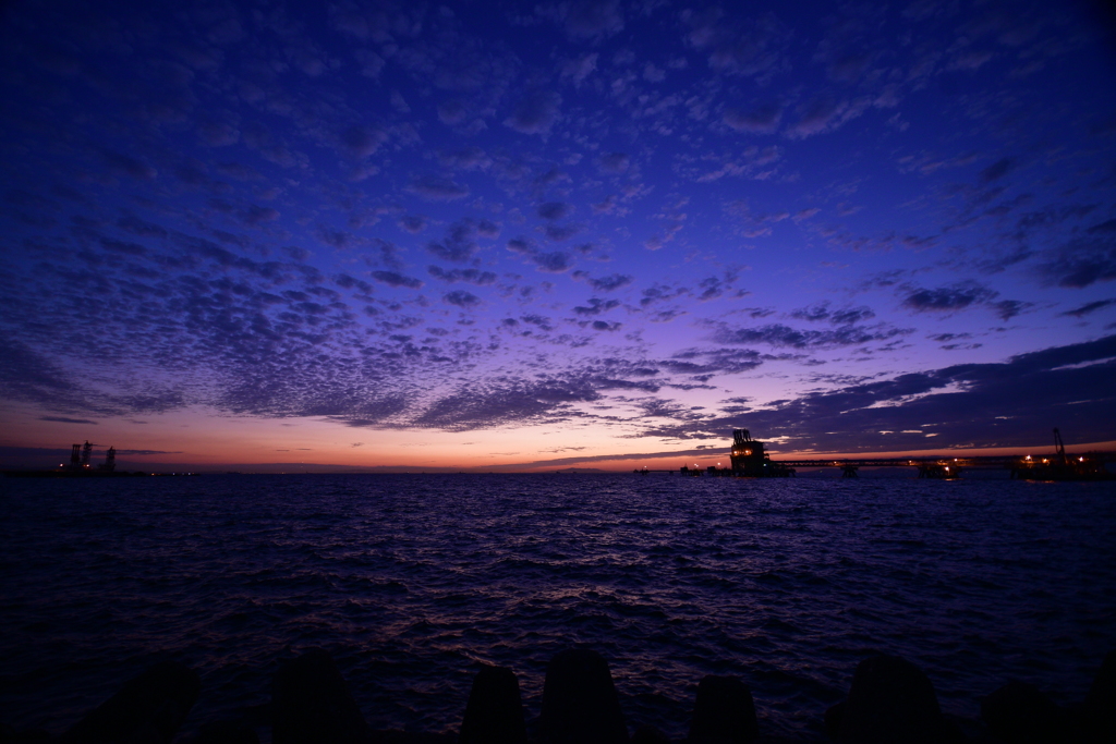 大阪湾の夕景　堺築港新町