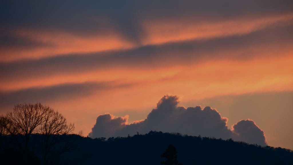 大寒の夕焼け