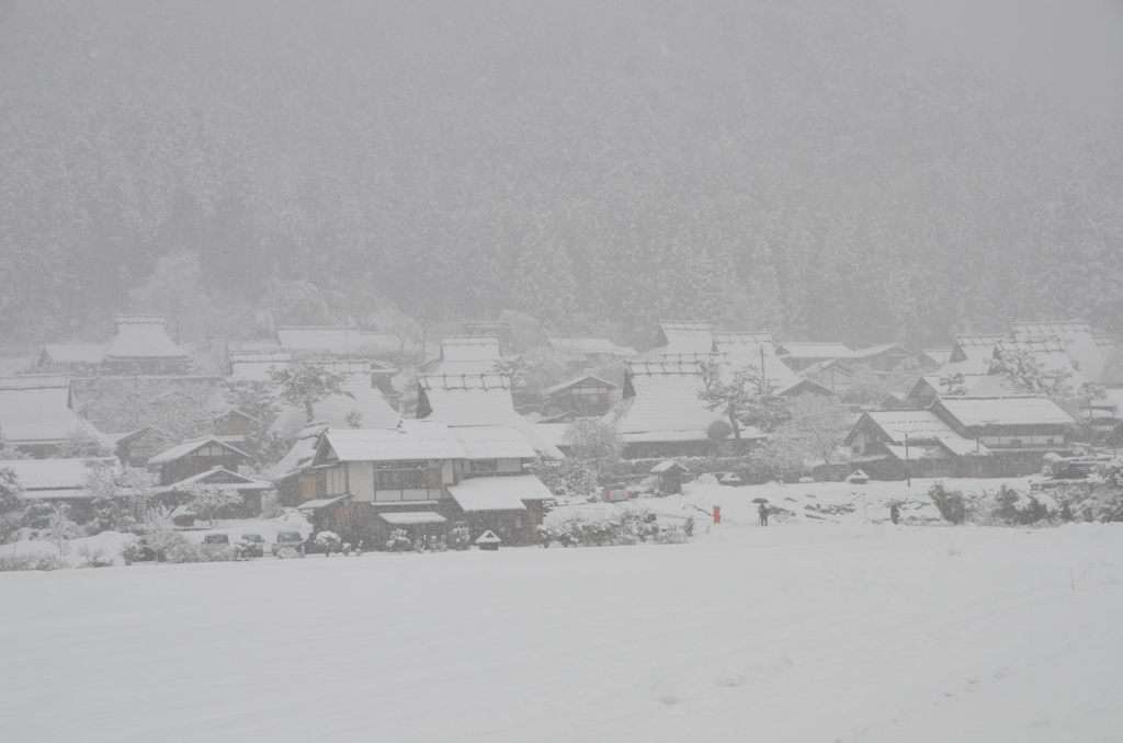 京都府　美山の郷　雪景色