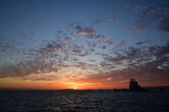 大阪湾の夕景　堺築港新町