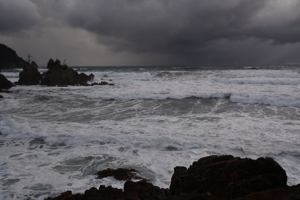 荒れる浦富海岸