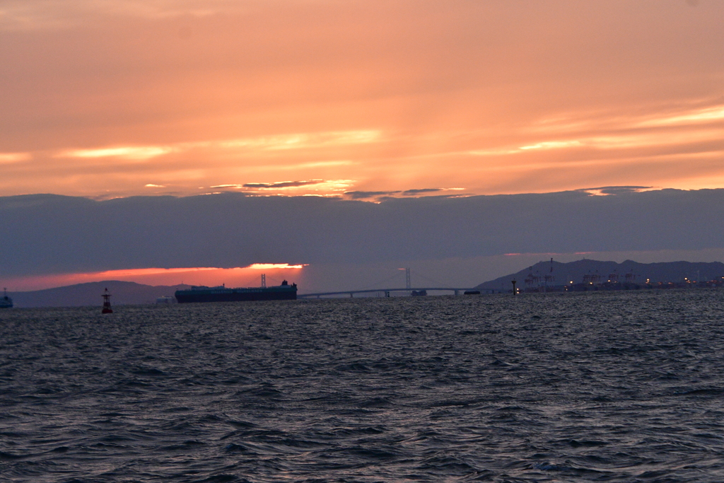 大阪湾夕景　