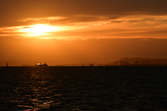 大阪湾夕景　