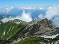 夏雲湧く五竜岳