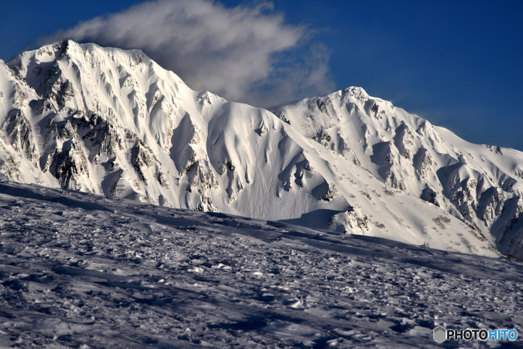 強風の雪山