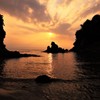 人形岩と夕日2
