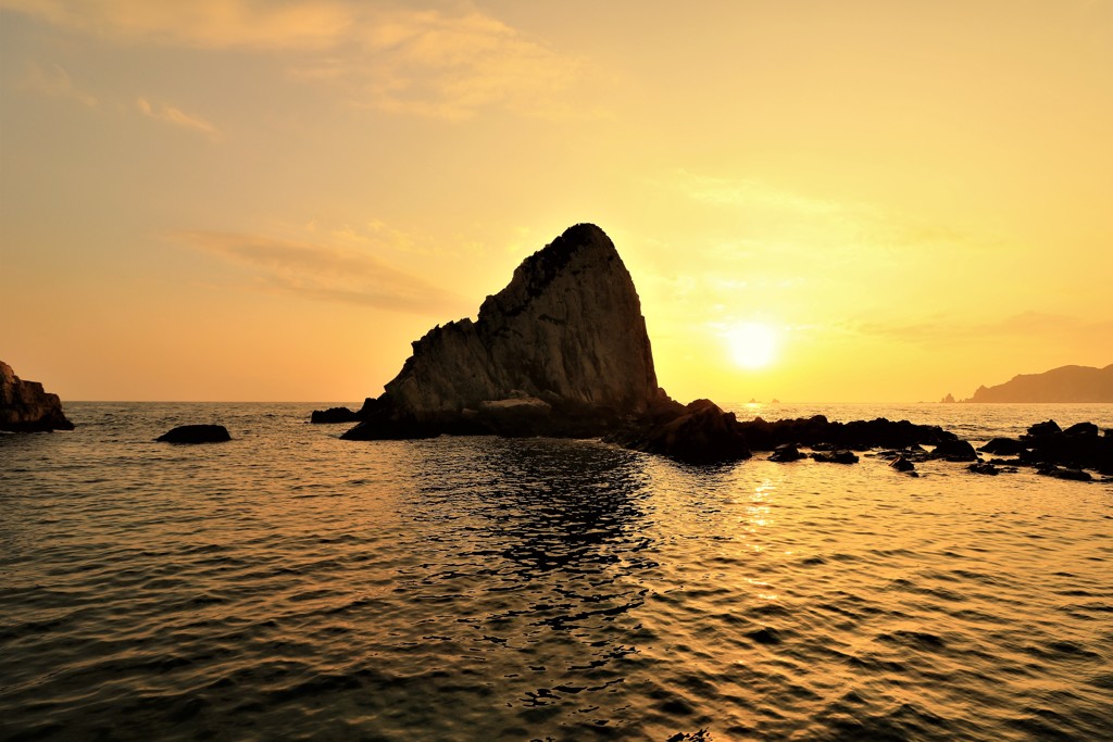 後浜展望所からの夕日2