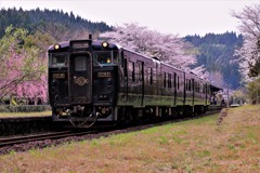 JR肥薩線嘉例川駅の春