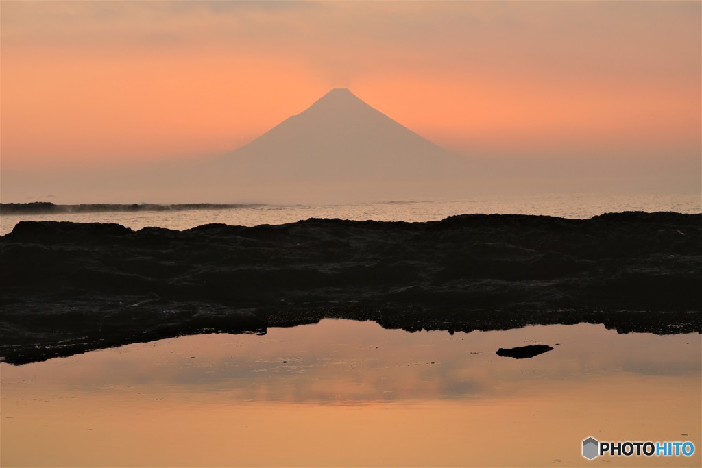 白沢海岸の朝焼け