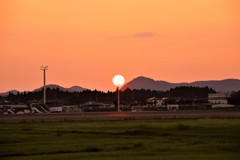 鹿児島空港の夕日