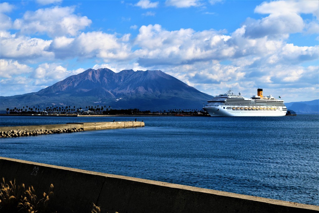桜島と船の旅