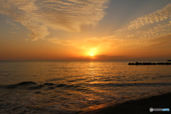 日没間近の江口浜