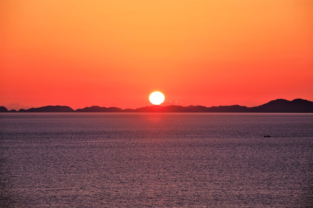 絶景スポットからの夕日