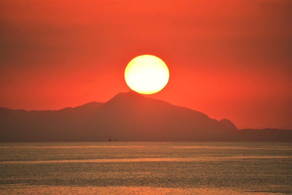 夕日が沈む時