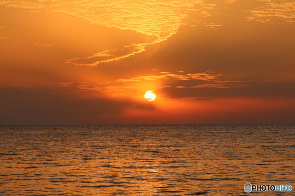 「江口浜」の夕日
