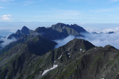 槍の山頂から穂高