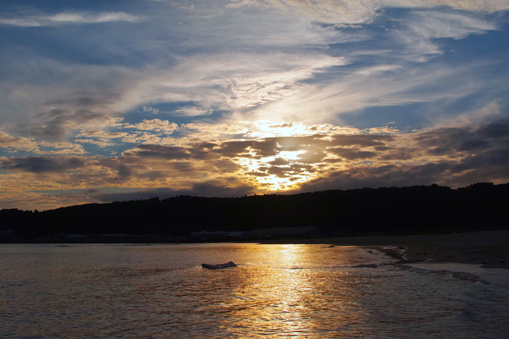 海夕日