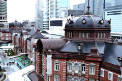 雨の東京駅