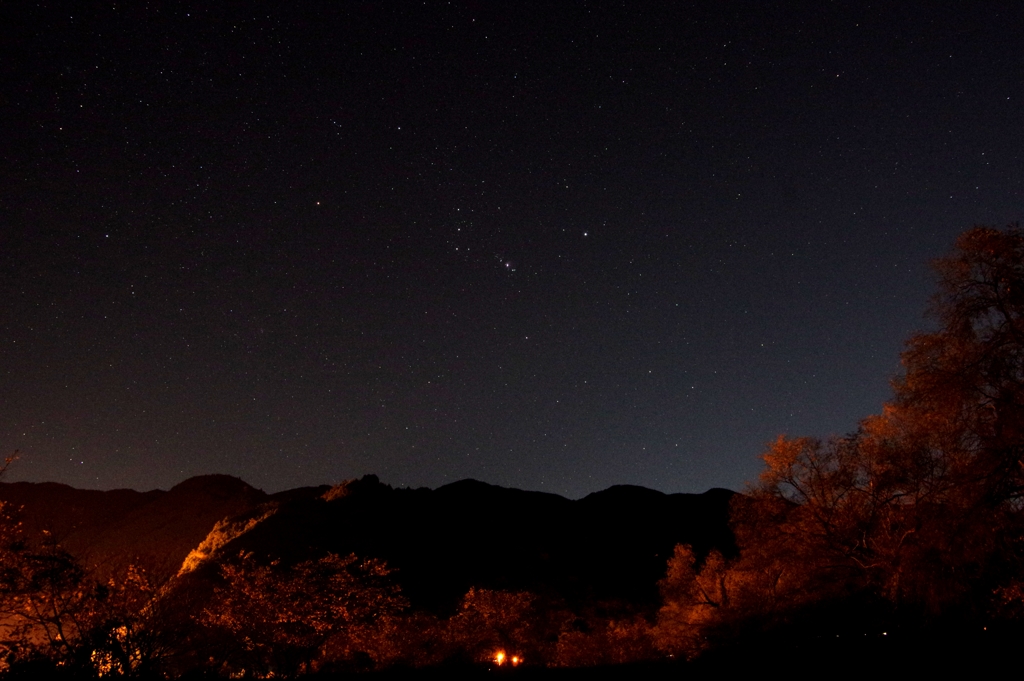 オリオン座、星景 18mm APS-