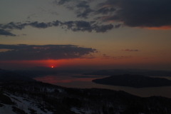 屈斜路湖の夜明け