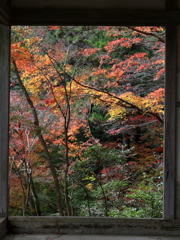 額縁の紅葉画