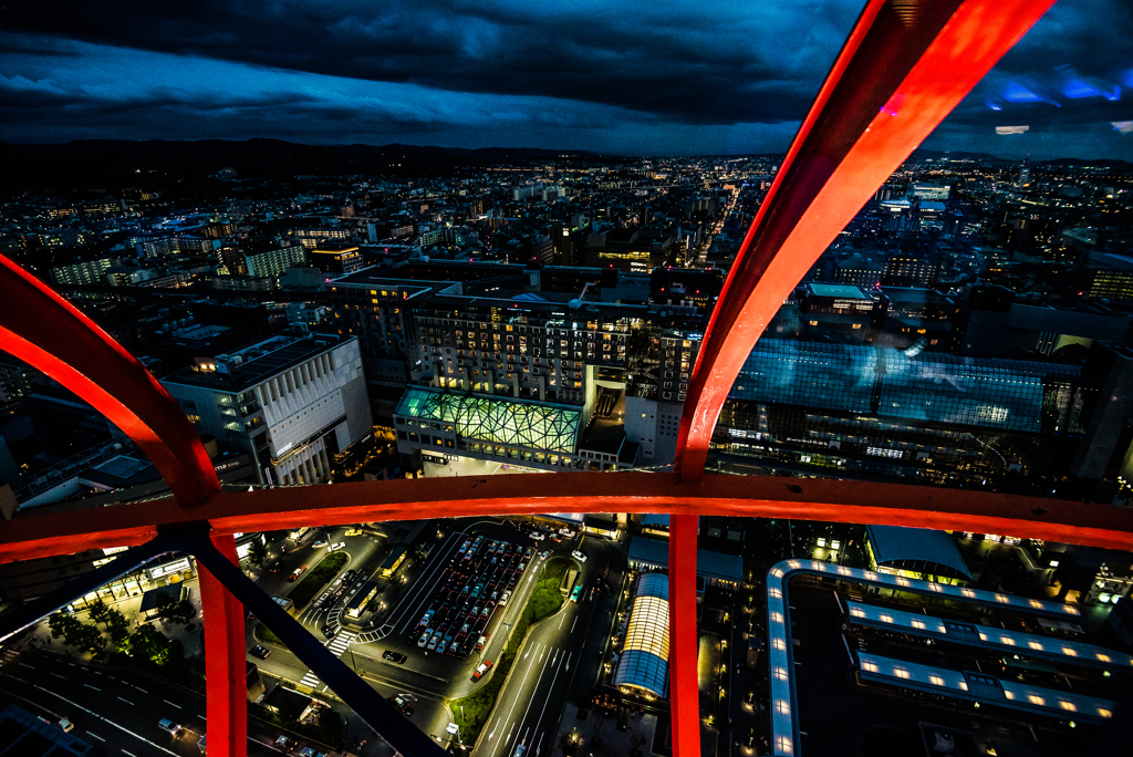 Beautiful Night View from Kyoto Tower