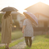 夕刻のあぜ道