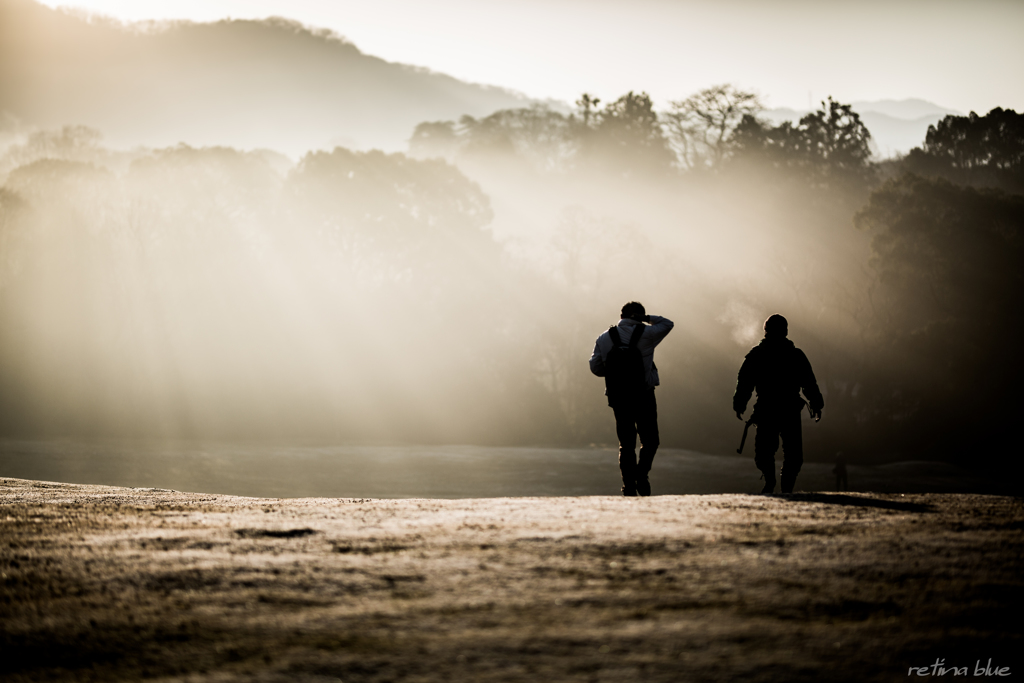 飛火野をいくphotographer