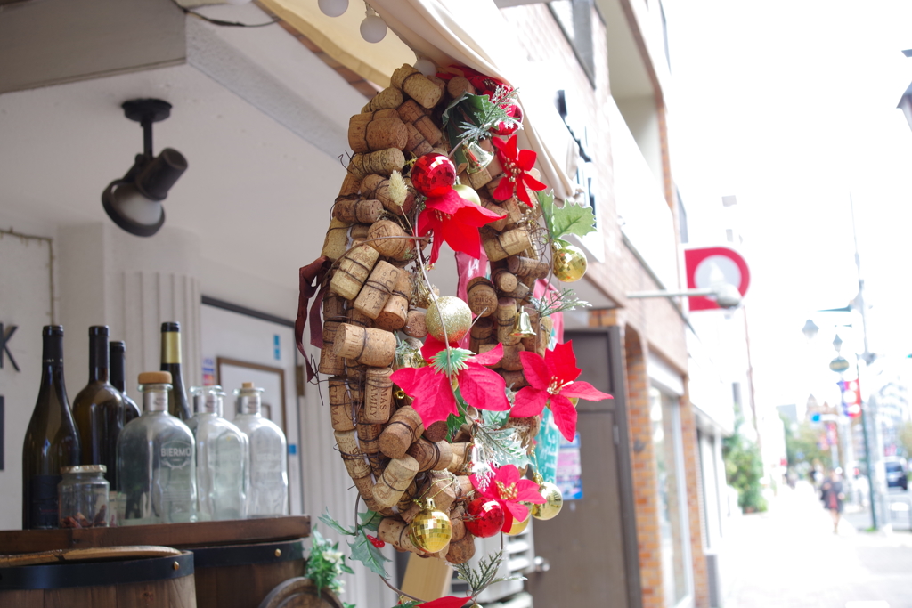 コルク造りのクリスマスリース