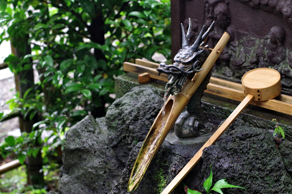 手水舎_龍_大國魂神社