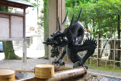 手水舎_龍_亀戸香取神社