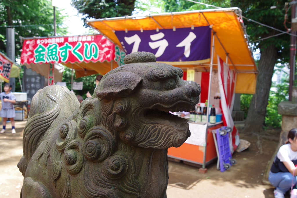 狛犬_品川神社